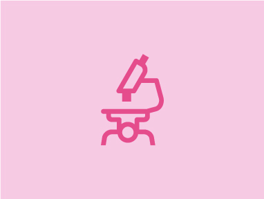 Icon für den Fachbereich Hämatologie & Onkologie in Pink auf hellpinkem Hintergrund.